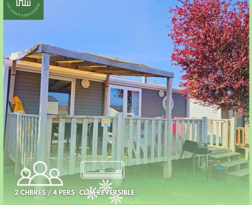 Houlgate Complejo | 262- Joli Mobilhome 4 Pers 2 chambres Clim Camping 5 étoiles