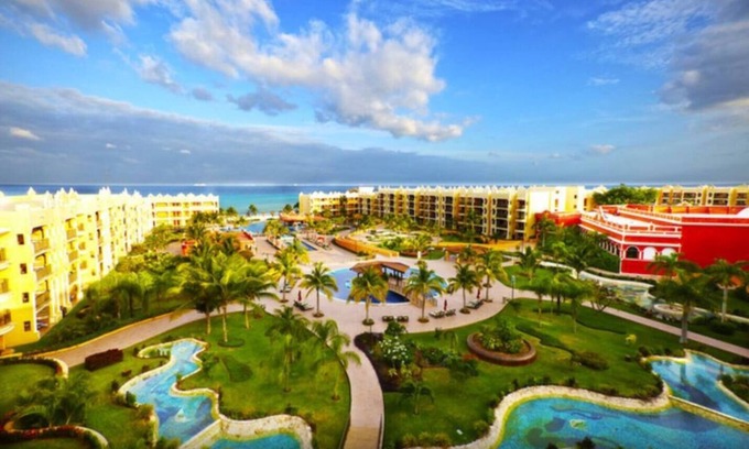 Xcaret Condominio | 2BD Royal Haciendas: Terrace w/ Oceanview & Resort