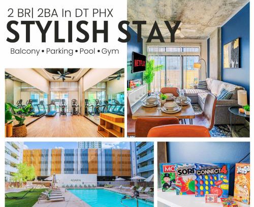 Evans Churchill Apartamento | 2BR Roosevelt Row Gym Pool Parking Sleeps 8