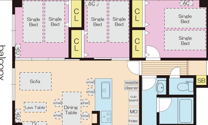 Joto Apartamento | 3 bed room max 6 persons! Easy access to Namba and Shinsaibashi! 4 min.