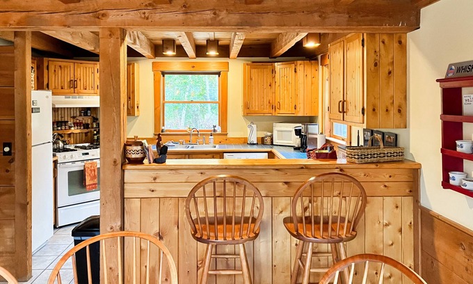 East Burke Casa | 3-story home with Burke Mountain views, deck, grill, wood stove-Dogs welcome