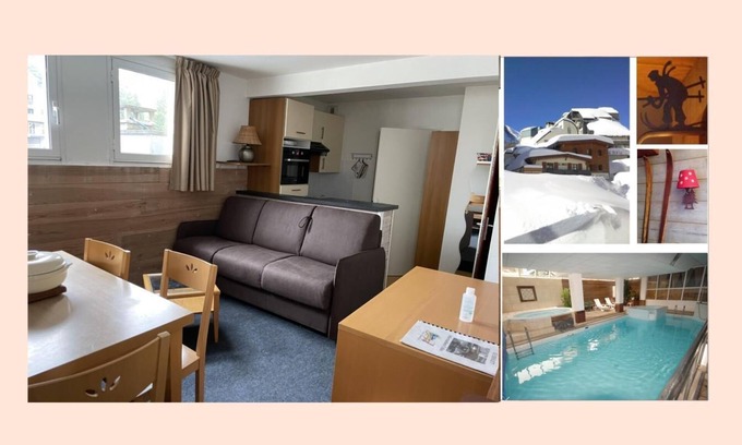 Eaux-Bonnes Apartamento | 30m del centro estación, 3.o piso, vista estación, fitness, piscina, sauna, tv, local para esquís