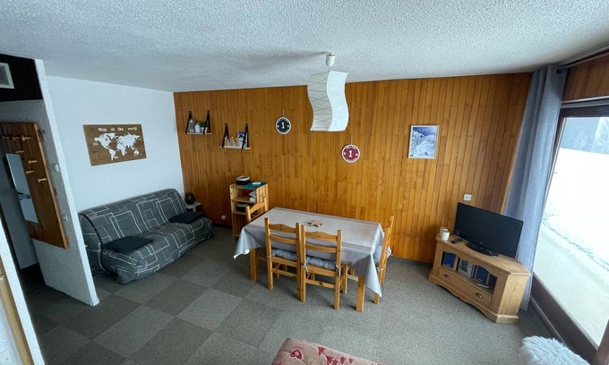 La Toussuire Apartamento | 32m2 de jardín sur, vista de las agujas Arves.