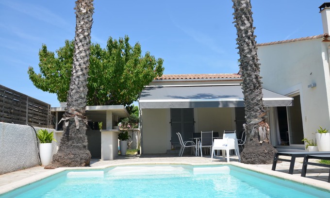 Perols Villa | Confort contemporáneo TRANQUILO, AIRE ACONDICIONADO, piscina de agua salada, 5mn LA PLAYA