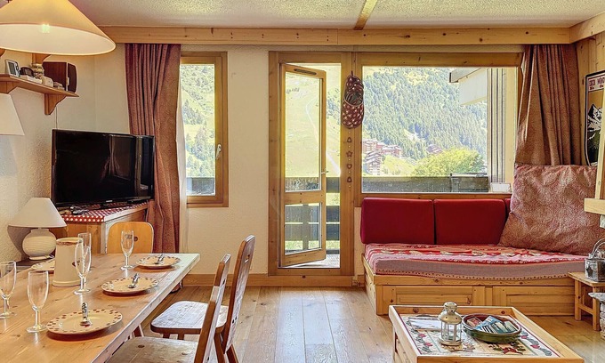 Meribel-Mottaret Apartamento | Apartamento 3P a pie de pistas con balcón y chimenea