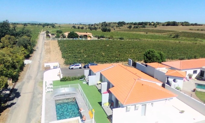 Saint-Jean-Lasseille Apartamento | 4 apartamentos en villa con piscina