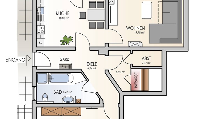Gebhardshain Apartamento | 4-star vacation apartment for max. 3 adults + infant