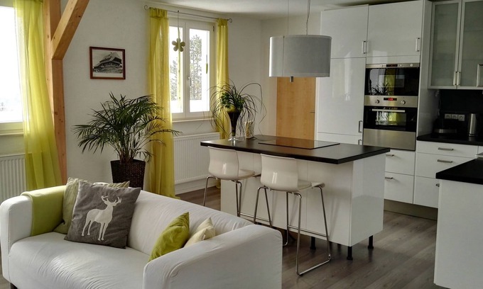 Uehlingen-Birkendorf Apartamento | 4 estrellas, fantástica ubicación con panorama alpino, excl. Equipamiento, luminoso y silencioso
