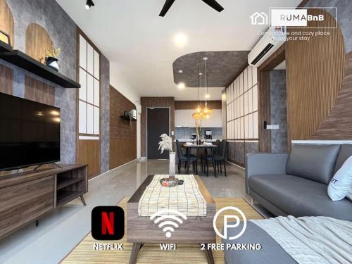 Taman Pertama Apartamento | 4BR Family Room MVertica near MRT by RumaBnB