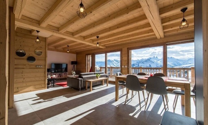 La Toussuire Apartamento | Ático en las pistas, vista panorámica
