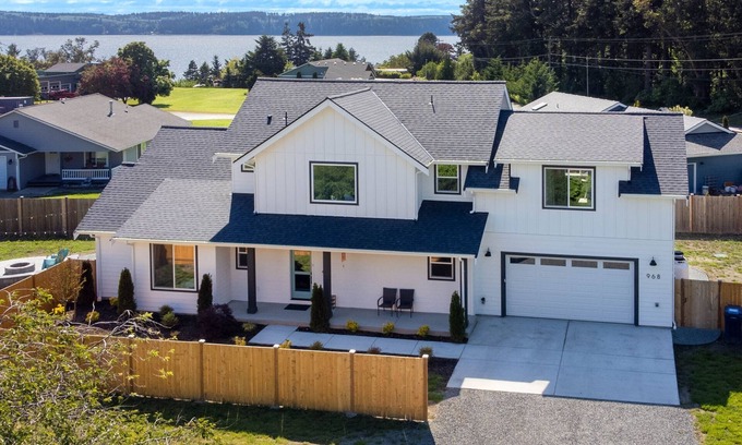 Camano Island Casa | 5BR vacation home on Camano Island w/Water Views/Hot Tub/BBQ/firepit/games