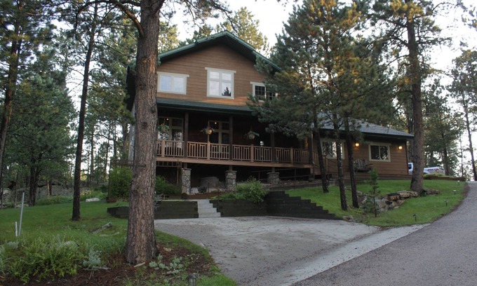 Custer Cabina | 8 Brothers- Bañera de hidromasaje, cascada y estanque, mesa de fuego, barra personalizada, chimenea, ¡Más!