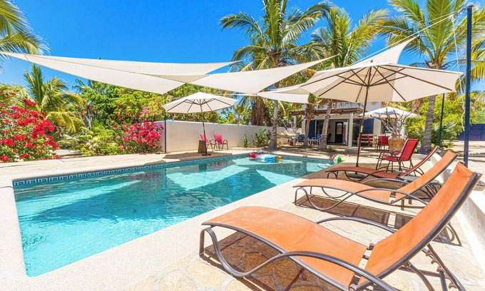 La Ventana Villa | A Beautiful private Beach House w/ Large Pool, surrounded By Palms & Flowers