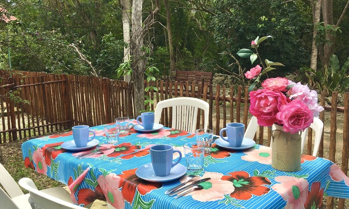 Chan Chemuyil Casa | Acogedora casa con jardín VISTA DE LA SELVA, a pie de XCACEL BEACH, entre TULUM y AKUMAL