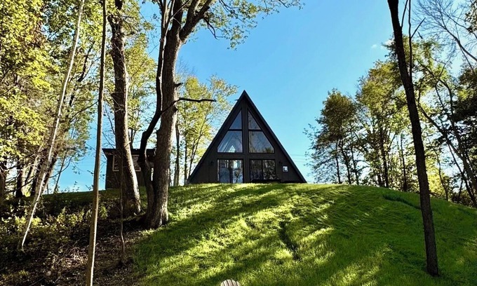Amery Cabina | A-Frame cabin with sauna on lakeside near Taylor’s Falls, Balsam Lake ski trails