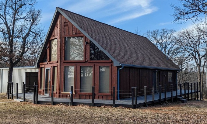 Kingston Cabaña | A Frame Cottage on 3 Acres at Beautiful Lake Texoma