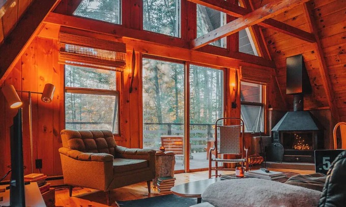 Jay Cabina | A-frame w/ sauna near Whiteface & Lake Placid, NY