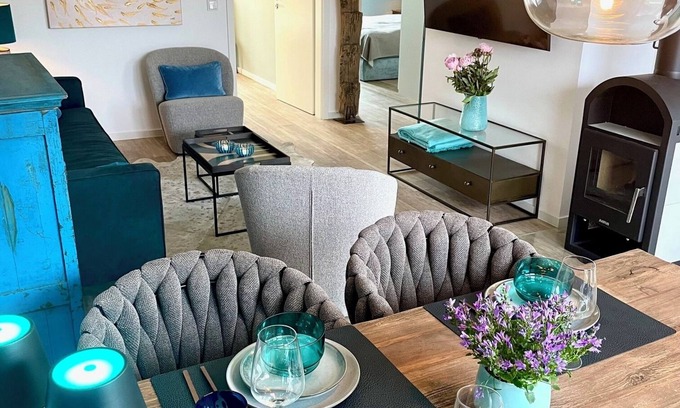 Busum Apartamento | Achterdeck- Nah zum Strand mit Kamin und Balkon