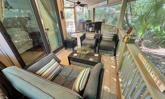 Night Heron Casa | Adorable Cottage in Sea Pines with Screened Porch, Short Walk to the Beach