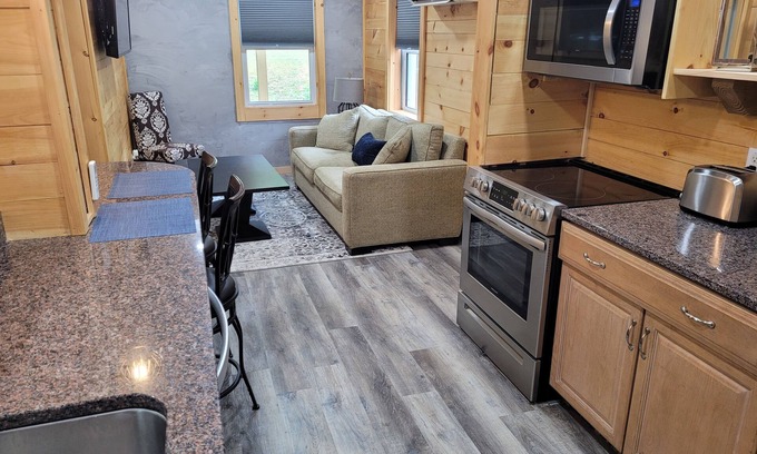 Rutherfordton Condominio | Adorable garden level condo with courtyard and firepit