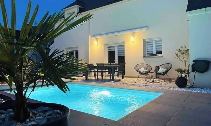 Saint-Andre-des-Eaux Casa | Agréable Maison Avec Piscine Chauffée Tout Confort Proche la Baule