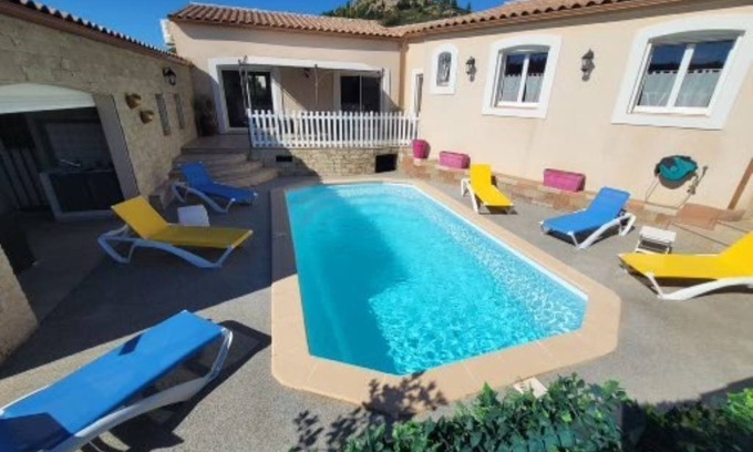 Montredon-des-Corbieres Villa | Villa de 140 m2 con aire acondicionado, piscina privada y WIFI.
