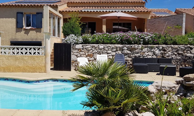 Ensues-la-Redonne Villa | Villa con aire acondicionado en la Costa Azul con gran piscina.