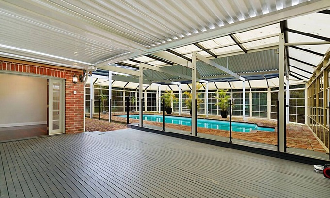 Speers Point Casa | Alices Lake House, Speers Point, vistas al agua del lago Macquarie y piscina cubierta,