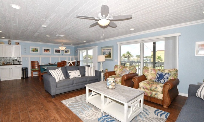 New Smyrna Beach Casa | "All Decked Out NSB" Ocean Views, Private Fenced Yard, BBQ, Bikes, Beach toys