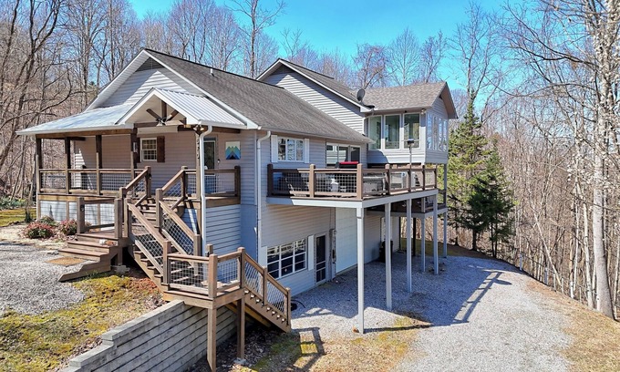 Hiawassee Casa | Altitude Adjustment- by Chatuge Home Concierge firepit, hot tub, mountain & lake view