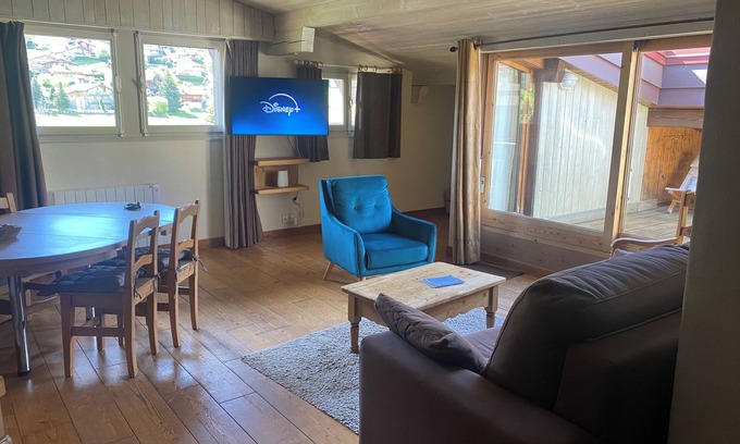 Demi-Quartier Apartamento | 71m2 apartment near Megève, covered parking, tennis court 🎾 in summer