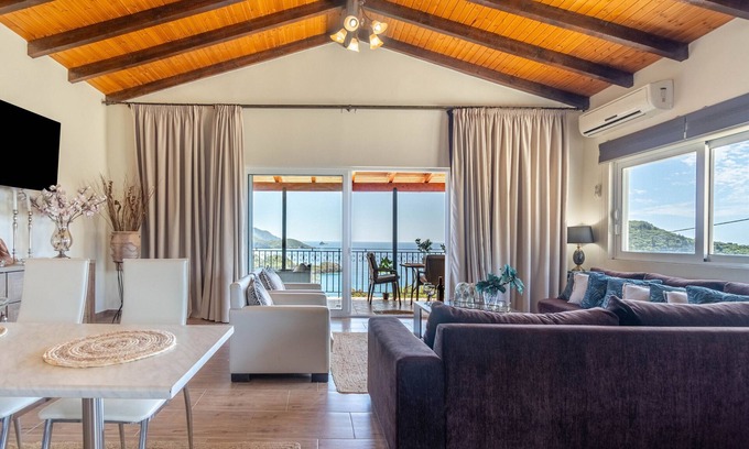 Lakones Apartamento | Apartamento 'Angela Panorama' con vistas al mar, Wi-Fi y aire acondicionado
