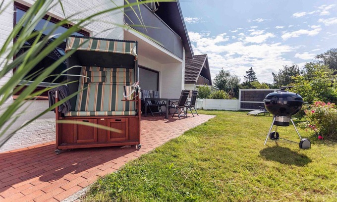 Busumer Deichhausen Apartamento | Apartamento 'Büsumer Butze' con jardín privado y Wi-Fi