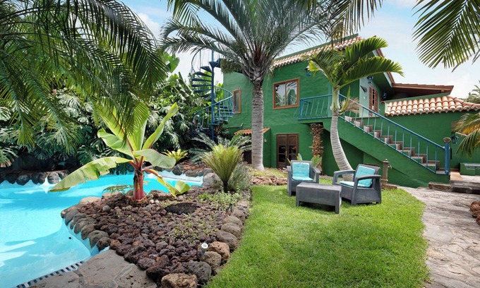 Tijarafe Apartamento | Apartamento 'Casa Garten' con vistas al mar, piscina privada y Wi-Fi