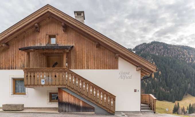La Villa Apartamento | Apartamento 'Ciasa Alfred' con vistas a la montaña, Wi-Fi y balcón