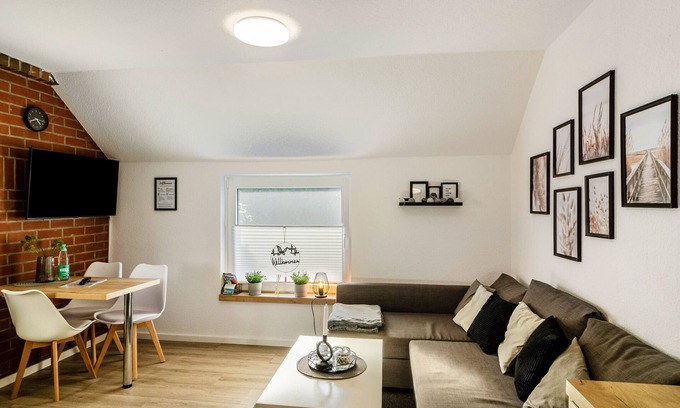 Detern Apartamento | Apartamento 'Ferienwohnung Didi' con terraza compartida, jardín compartido y Wi-Fi