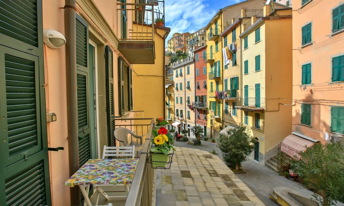 Riomaggiore Apartamento | Apartment has a balcony which overlooks main street of Riomaggiore Cinque Terre