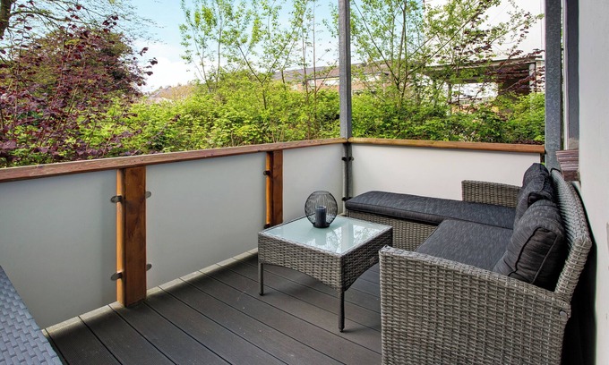 Center Apartamento | Apartamento "Komfortable Ferienwohnung Nähe Südstrand" con balcón y Wi-Fi