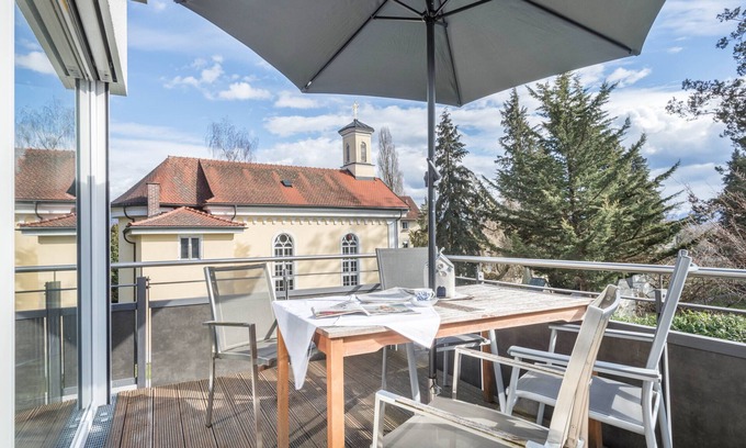Aschach Apartamento | Apartamento 'Parkside' con vistas a la montaña, balcón y Wi-Fi