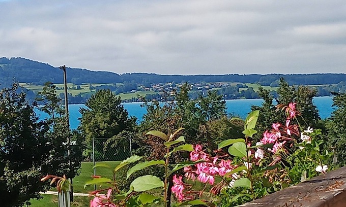 Weyregg am Attersee Apartamento | Apartamento Rooming Green con vista al lago desde el balcón
