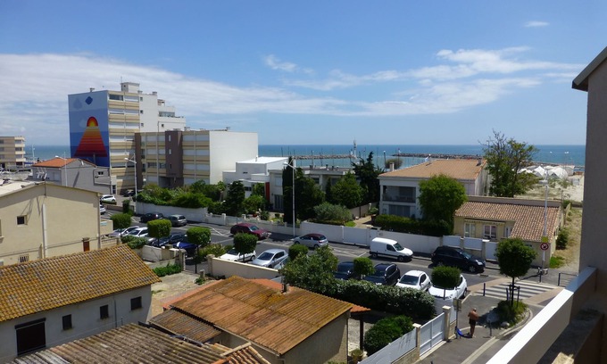 Carnon-Plage Apartamento | Carnon-Plage, vista al mar, amplio garaje, terraza, playa de 50M, Montpellier