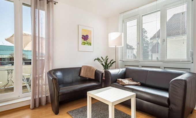 Langenargen Apartamento | Apartamento 'Seeliebe' con balcón y Wi-Fi