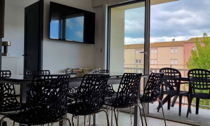 Valras-Plage Apartamento | Apartment T4,air-conditioned,3bedroom,sleeps 8, Narbonne, Montpellier, Cap d'Agde
