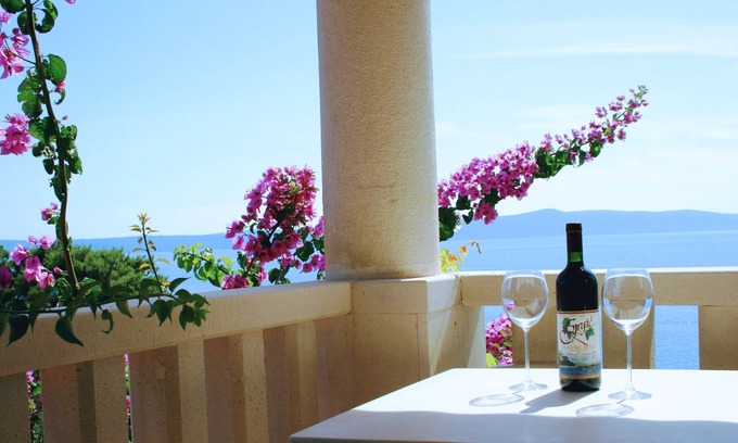 Drasnice Apartamento | Villa Margitta, apartamento con vista al mar y balcón