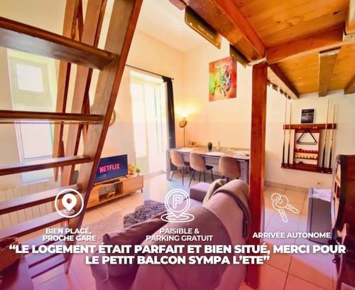 Faubourg Apartamento | Appart Vintage & son Billard, 300m de la Gare !