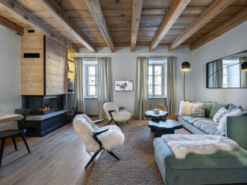 Megeve Apartamento | Appartement 3 Ch. Rénové, Centre de Megève, Balcon, Cheminée, Parking, 3 min Télécabine Chamois - FR-1-453-178