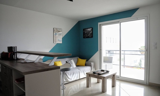 Saint-Pierre-la-Mer Apartamento | Apartamento-Diseñador-Terraza-Baño Privado