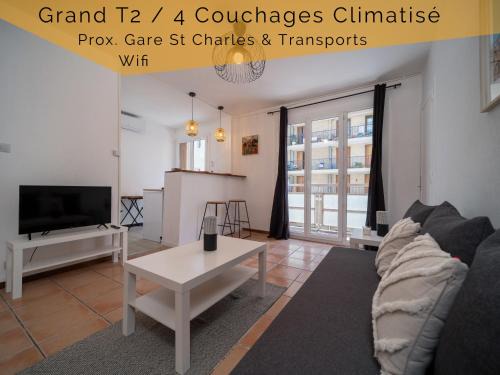 Saint-Charles Apartamento | Appartement climatisé avec parking 4 couchages à 5min à pieds de la gare ST Charles