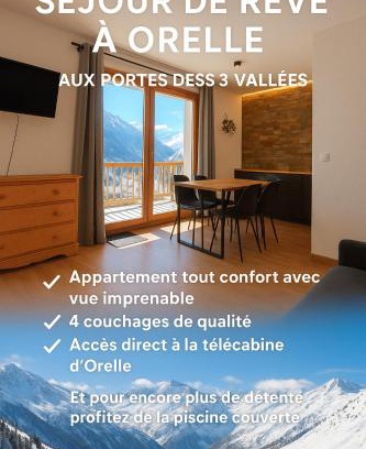 Orelle Apartamento | Appartement cosy vue panoramique Orelle les 3 Vallées