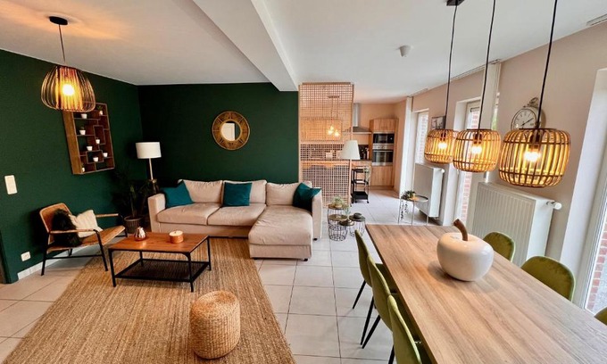 Maisieres Apartamento | Appartement proche Pairi Daiza 6pers terrasse et jardin